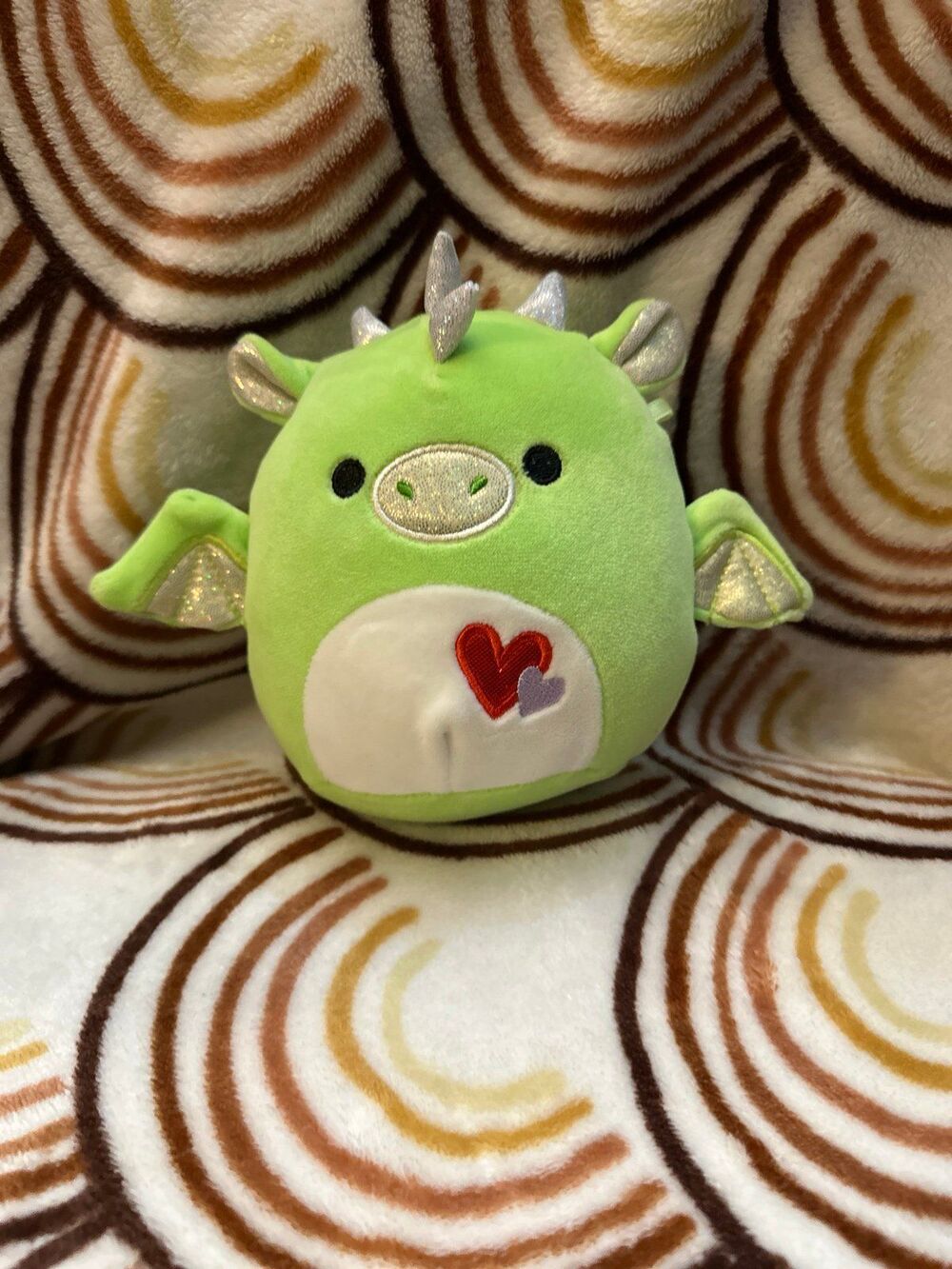 Squishmallows 5" Valentines Azizi The Dragon, Green with Hearts